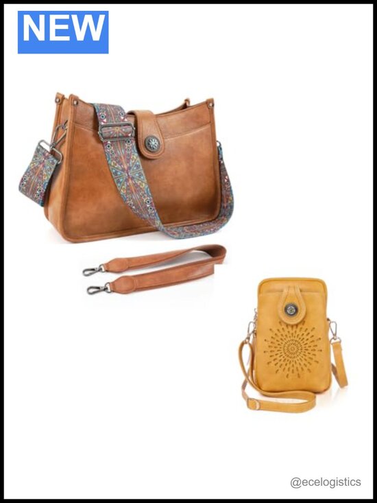 Handbags - Mini Crossbody Bag with Cell Phone Pocket Faux Leather